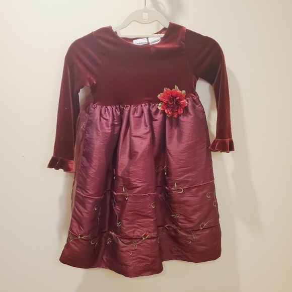 GEORGE Red Velvet Girls  formal dress size 6 - Picture 2 of 11